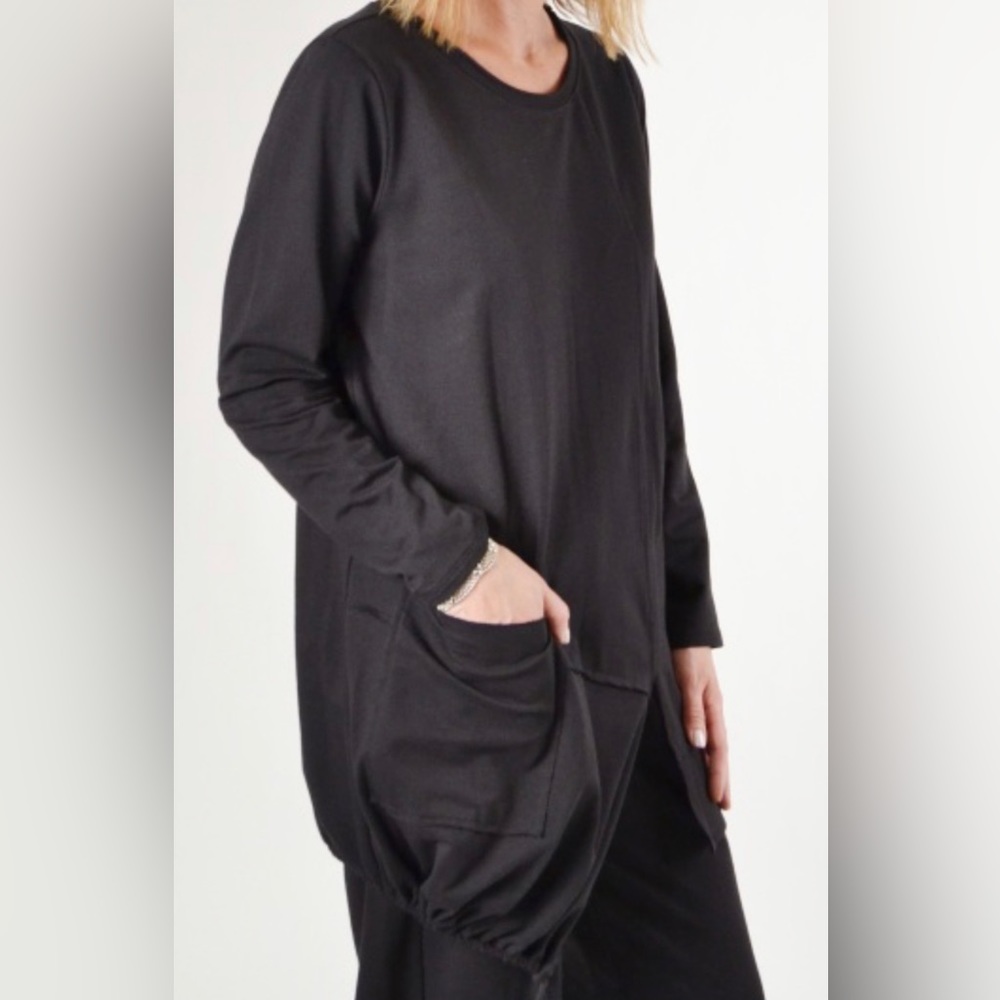 Chalet et Ceci Roma Tunic Asymmetric  Drawstring Hem Front Pocket Lagenlook S